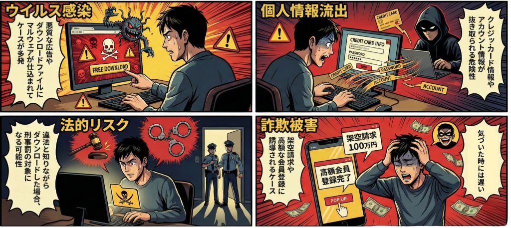 違法サイトでAV作品を視聴する4つのリスク