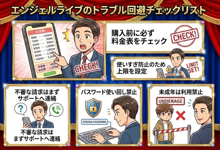 エンジェルライブでトラブル回避する方法