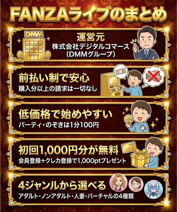 まとめ｜FANZAライブチャットは初心者でも安心して使える