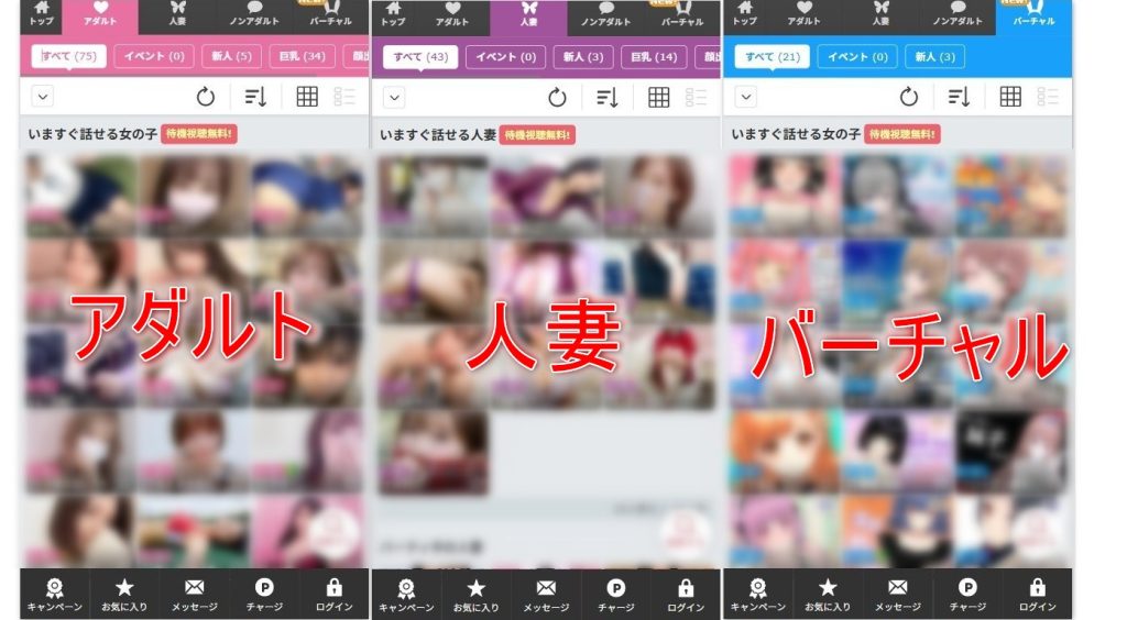 FANZAのライブチャットの種類