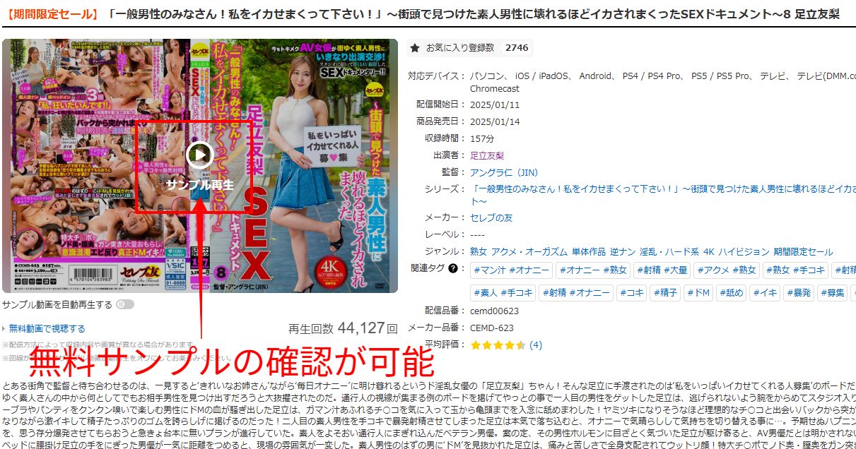 足立友梨のサンプル動画を視聴する